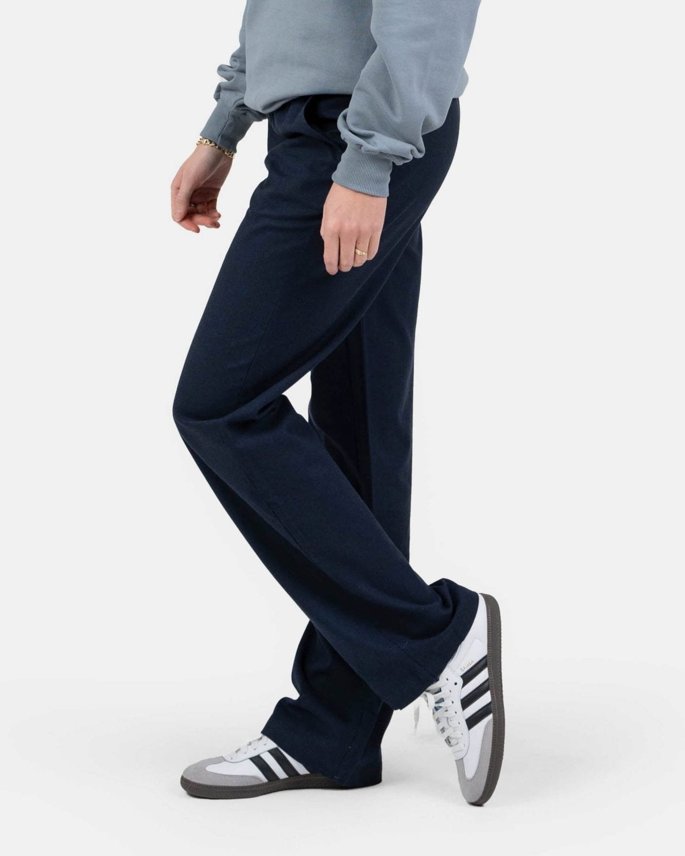 Heavyweight Hørbukser Højtaljede Navy | Skagen - clothing.dk
